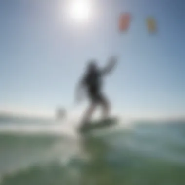 Group of kiteboarders enjoying a sunny day