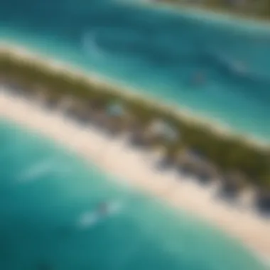 An aerial view of the beautiful kiteboarding location in Punta Cana