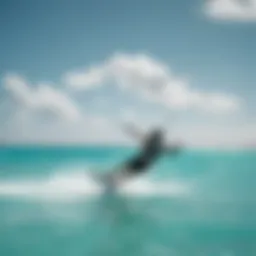 A kiteboarder gracefully gliding over turquoise waters in Punta Cana