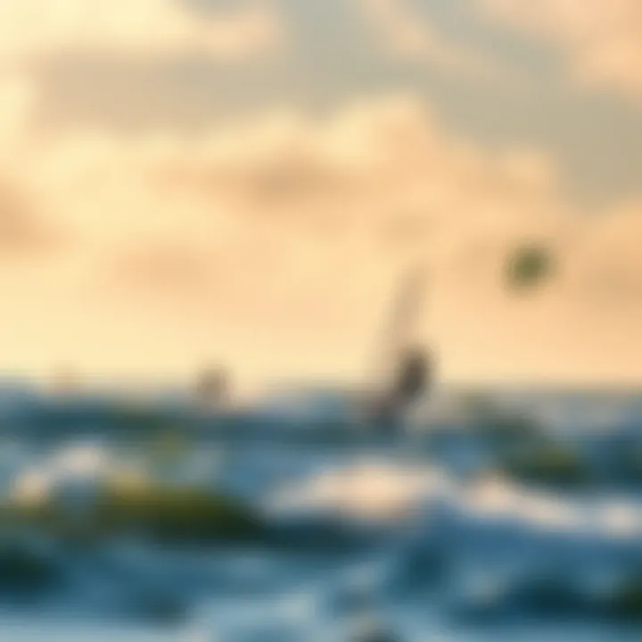 Kiteboarding at Martha's Vineyard Kiteboarders enjoying the waves at Martha's Vineyard