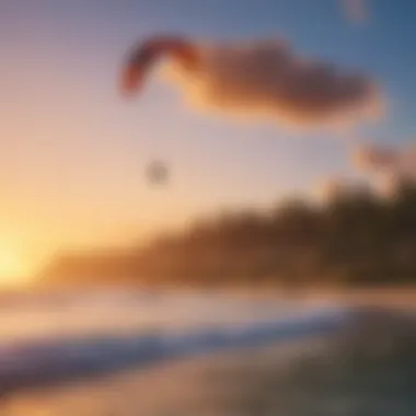 Breathtaking Kiteboarding Locations A serene kiteboarding destination at sunset
