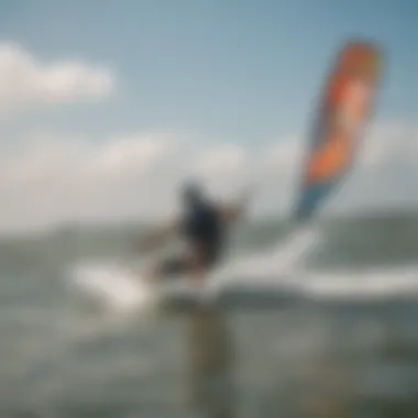 Kiteboarders enjoying an exciting day on the water, harnessing the island's wind conditions.