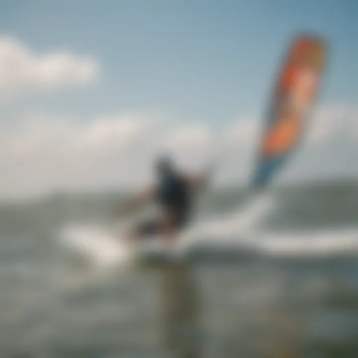 Kiteboarders enjoying an exciting day on the water, harnessing the island's wind conditions.