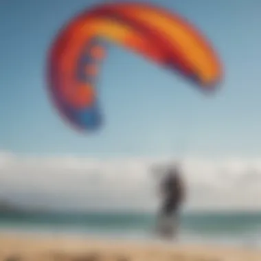 A close-up view of key features of a trainer kite