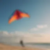 A colorful trainer kite soaring in the sky