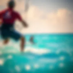 A stunning kiteboarding scene in the turquoise waters of Turks and Caicos