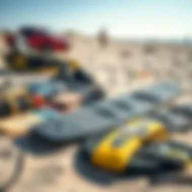 Essential Kitesurfing Gear for Enthusiasts Kitesurfing gear laid out on the sand, ready for use