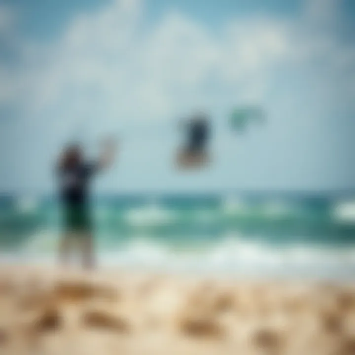 A serene beach setting ideal for kitesurfing conditions