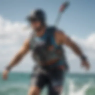 A selection of popular kitesurfing harness brands arranged aesthetically.