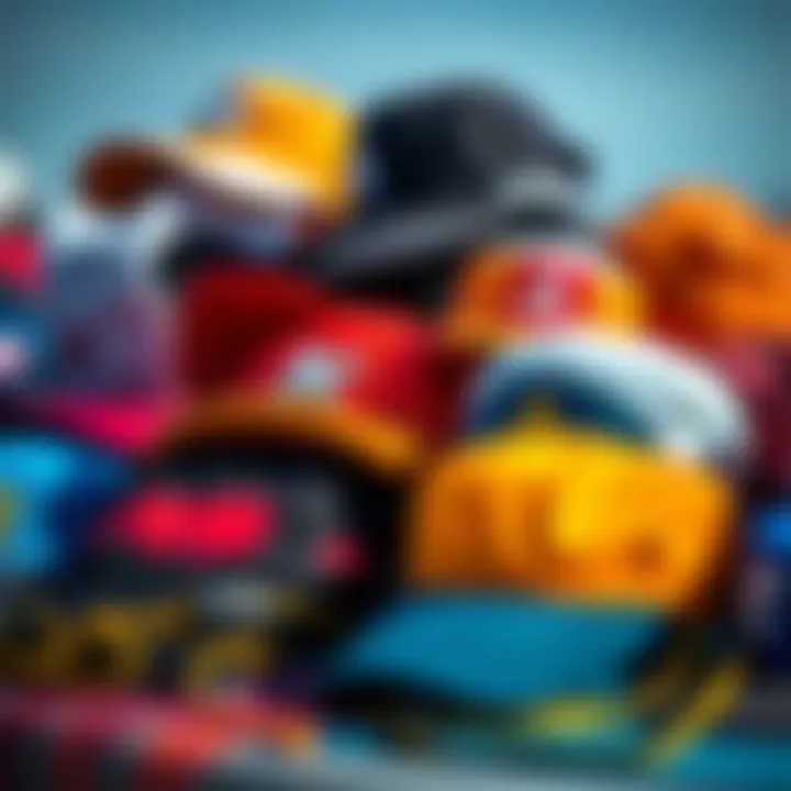 Different types of kitesurfing hats displayed together