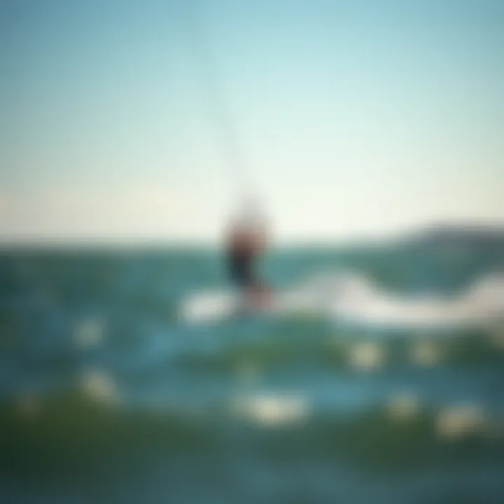 Kitesurfing Lines in Action Kitesurfing lines during a performance in action on the water