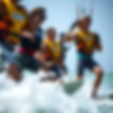 Kiteboarders Enjoying Their Adventure with CGA Vests Group of kiteboarders wearing Liquid Force CGA Vests enjoying the adventure