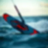 Detailed view of Liquid Force launch foil showcasing its design features