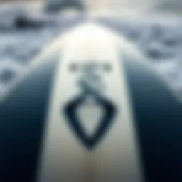 A close-up view of a Liquid Force surfboard showcasing its unique design elements.