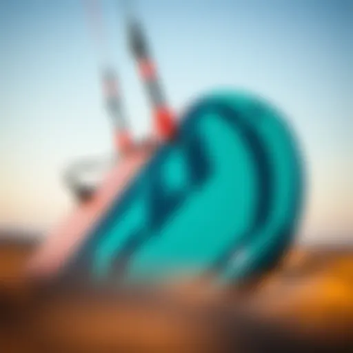 Unique Design Elements of the Liquid Force Trip 142 Close-up view of the Liquid Force Trip 142 kiteboard showcasing its unique design elements