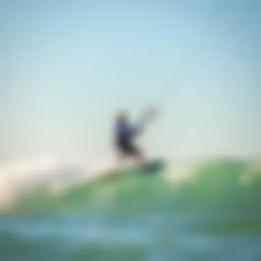 Kiteboarder navigating the waves at Panama City Beach under clear skies