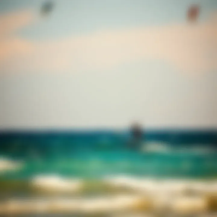 Kiteboarders gliding over the turquoise waters of Los Barriles during sunset.