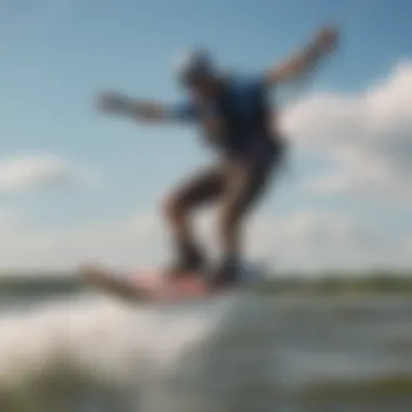 Kiteboarding Adventures in Minnesota Kiteboarder riding the winds in Minnesota