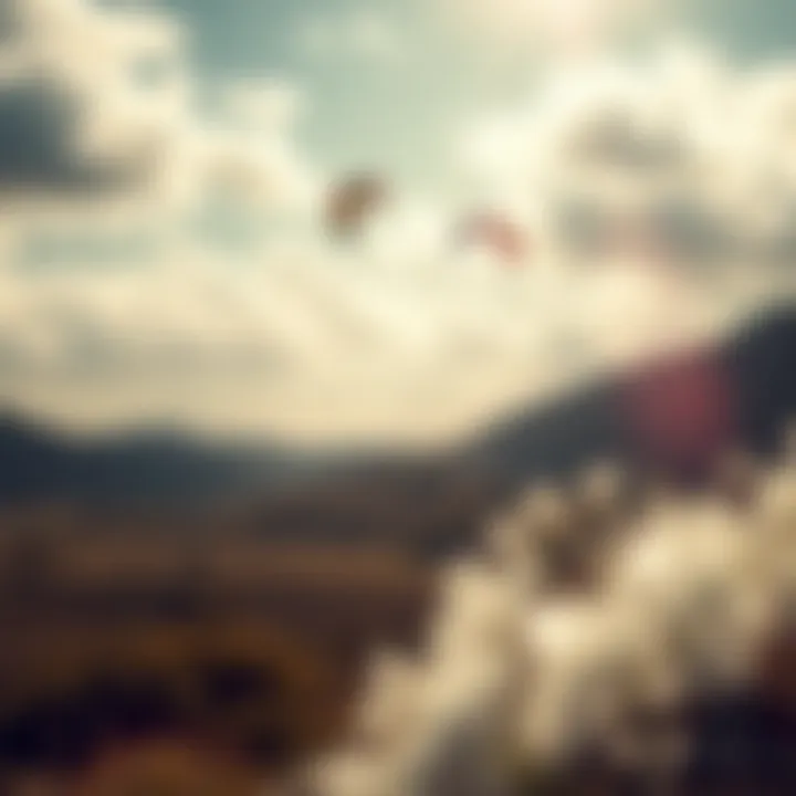 A scenic view of kite surfers catching the wind