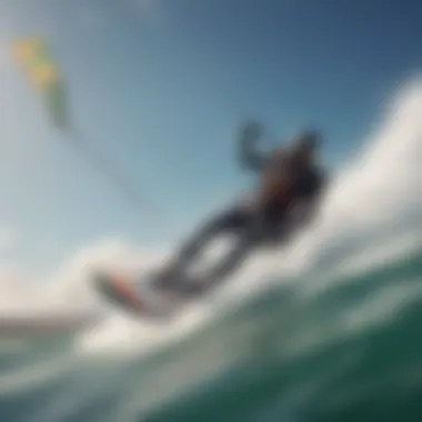 A stunning kiteboarder catching the wind on an open sea