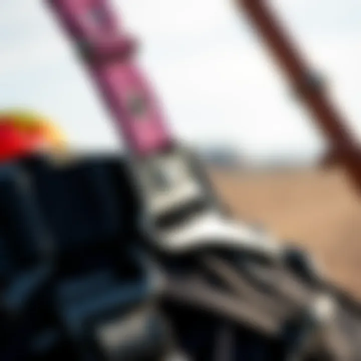 Materials in Shorts Harness Construction Close-up of materials used in shorts harness construction