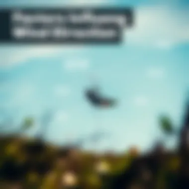 Visual representation of meteorological factors influencing wind direction