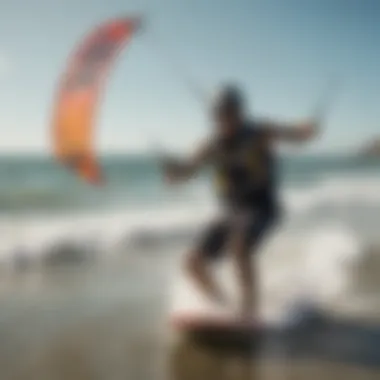 A vibrant kiteboarding community gathering on the beach