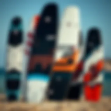 Comparative view of the Naish Hero kiteboard alongside other models
