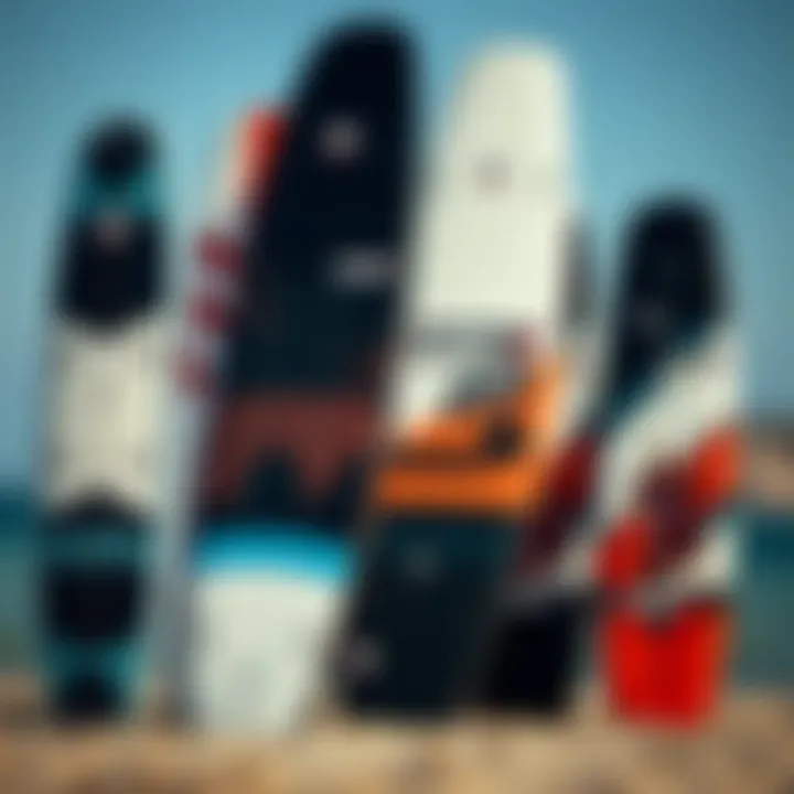 Comparative view of the Naish Hero kiteboard alongside other models