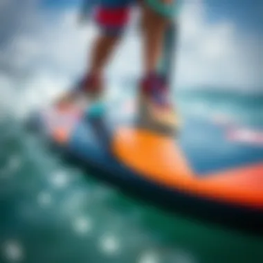 Close-up of the technology integrated into the Naish Hero kiteboard