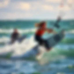 Dynamic kiteboarding action showcasing Naish surfers