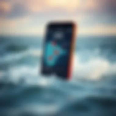 User interface of the National Data Buoy Center App showcasing buoy data