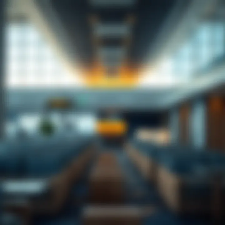 Interior View of an Airport Lounge Interior view of an airport lounge with comfortable seating