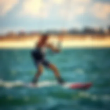 Kiteboarder Preparing for an Exciting Session Kiteboarder preparing for an exciting session on the water