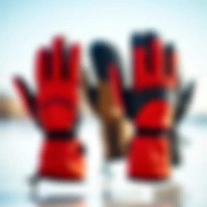 Variety of wetsuit mittens displayed to highlight design variations