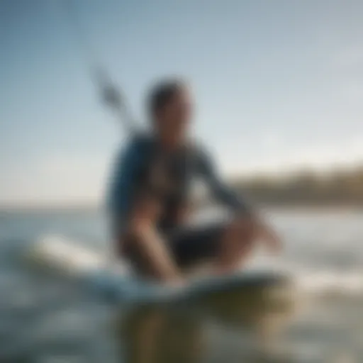 Kiteboarder enjoying a serene moment on the water