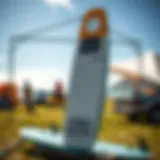 A high-quality used kite board on display