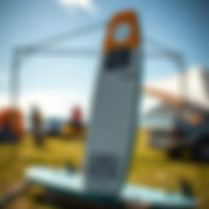 A high-quality used kite board on display