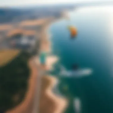 Aerial Perspective of Omak's Kiteboarding Spots Aerial view of Omak's kiteboarding location