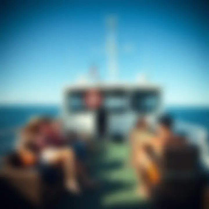 Onboard the Montauk Ferry Passengers relaxing onboard the Montauk Ferry