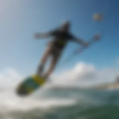 Dynamic Kiteboarding Action Shot with GoPro Kiteboarding action captured with a GoPro