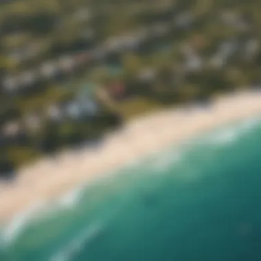 Aerial view of a kiteboarding hotspot