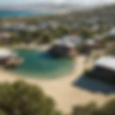 Scenic Overview of Playa de Oro RV Park A panoramic view of Playa de Oro RV Park showcasing lush greenery and recreational areas.