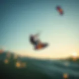 Kiteboarding Excellence in Action A kiteboarder soaring above the waves with a Red Bull branded kite