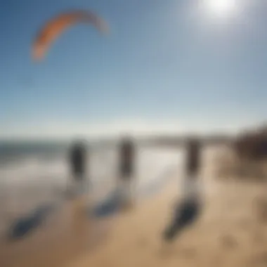 A vibrant kiteboarding community gathering at Sandbridge