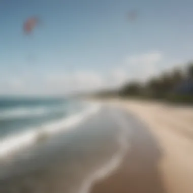 Scenic view of Jensen Beach with kiteboarders