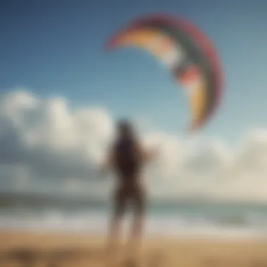 Kiteboarding enthusiast practicing with a trainer kite