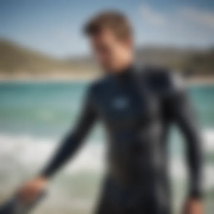 Tips on wetsuit maintenance and care displayed visually.