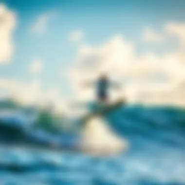 Exciting Surfing Experience with Hydrofoils Surfer enjoying a thrilling ride on a hydrofoil surf board