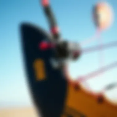 Close-up view of the Slingshot kite design and materials